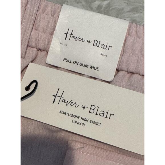 Haver & Blair Dress Pants Sz XL Pink Pull On Wide Leg Stretch Elastic Waist Prep - Picture 7 of 8